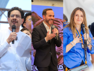 (L-R) Frontrunners Iván Cepeda, Abelardo de la Espriella, and Paloma Valencia.