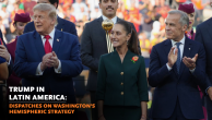L-R: U.S. President Donald Trump, Mexican President Claudia Sheinbaum, and Canadian Prime Minister Mark Carney. (Sheinbaum's X)