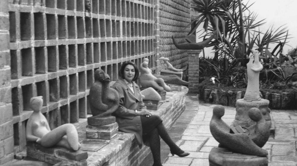 Geles Cabrera in the museum of her work (El Museo Escultórico), c. 1960s.