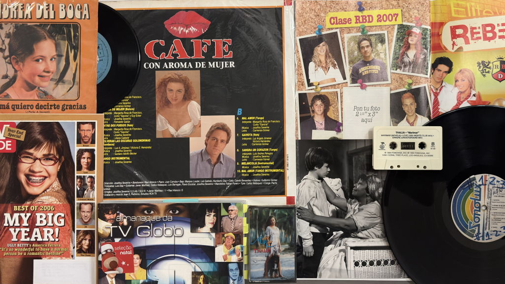 Installation view of Off-Screen: Telenovela Memorabilia. Photo by Emma Huerta and Daniela Manrique