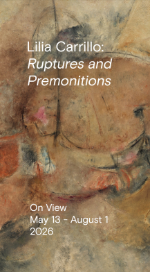 Lilia Carrillo = Ruptures and Premonitions exhibition poster