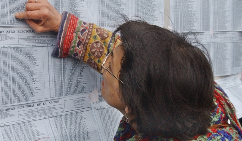 A voter in Argentina