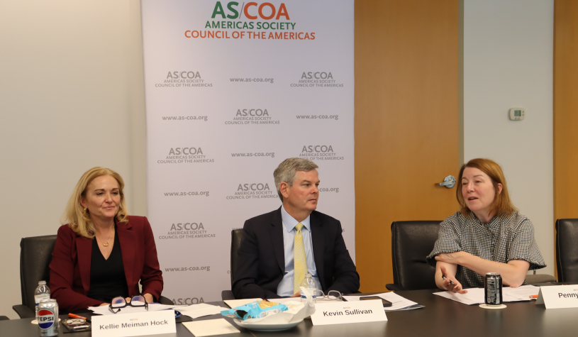 (L-R) McLarty's Kellie Meiman Hock, AS/COA's Kevin Sullivan, and the German Marshall Fund's Penny Naas.