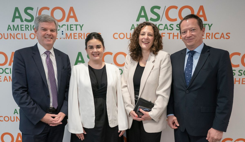 AS/COA's Kevin Sullivan, Undersecretary Cristina Planter Riebeling, AS/COA's Carin Zissis, and Ambassador Juan Carlos Lara-Armienta. (Photo: Mark Finkenstaedt)