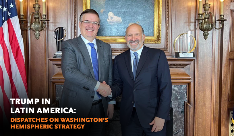 Mexican Economy Minister Marcelo Ebrard and U.S. Secretary of Commerce Howard Lutnick meeting last year. (Ebard's X)