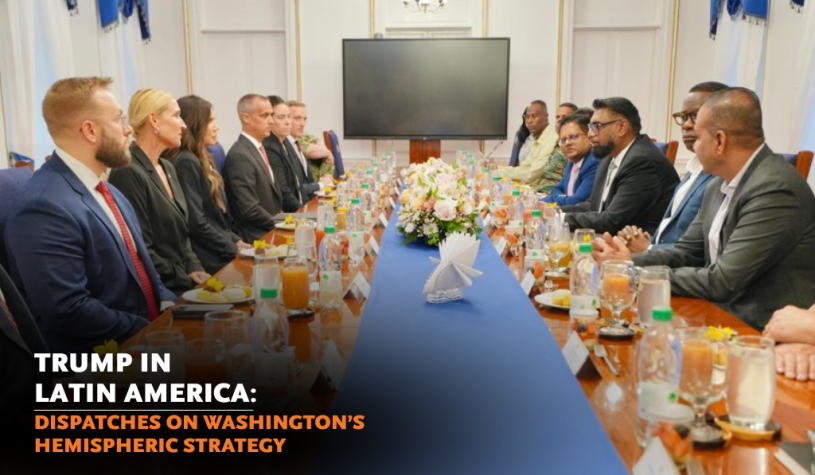 Special Envoy for Shield of the Americas Kristi Noem meets with Guyanese President Irfaan Ali. (Noem's X)