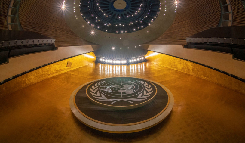 The ceiling of the UN General Assembly. (UN X Accout)