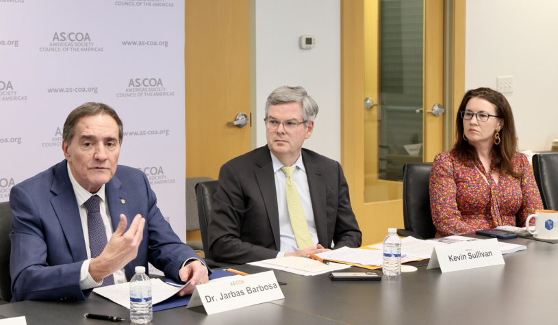 (L-R) PAHO'S Dr. Jarbas Barbosa, AS/COA's Kevin Sullivan, and the Centers for Medicare & Medicaid Services's Stephanie Carlton. (PAHO)