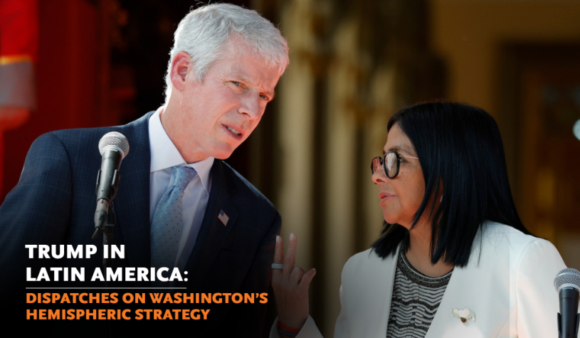 U.S. Energy Secretary Chris Wright and Venezuelan Interim Leader Delcy Rodríguez. (AP)